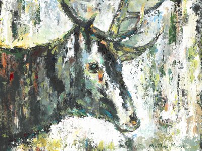 Cerf des bois texturé - Matthys Moss