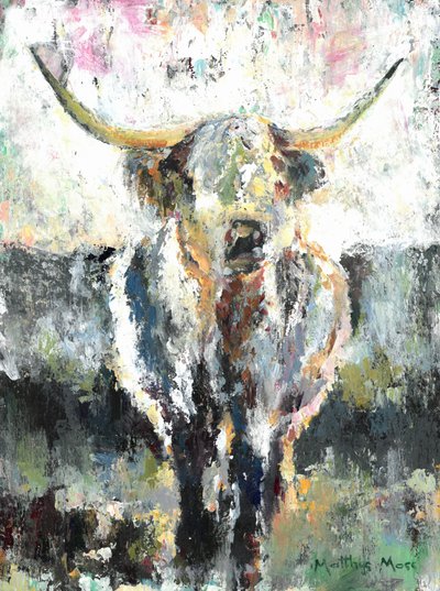 Vache des Highlands texturée - Matthys Moss