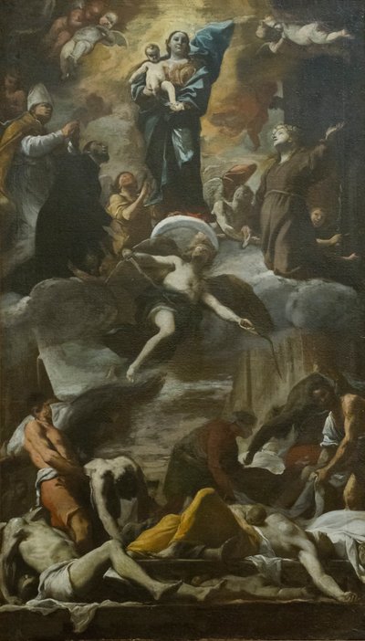 Esquisse de la fresque votive pour la peste de 1656 - Mattia (1613 99) Preti