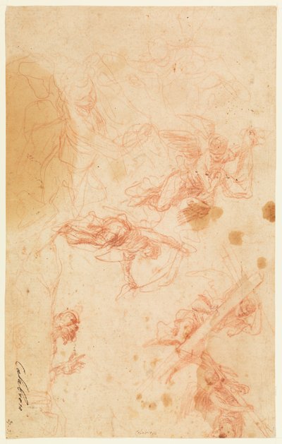 Anges portant la Sainte Croix et le Suaire. - Mattia Preti