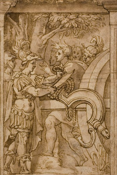 Alexandre tranche le nœud gordien - Maturino da Firenze