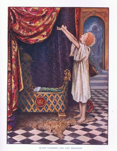 La mort a disparu et la vie est restée, illustration de Contes de fées de Lady Ann, 1914 - Maud Tindal Atkinson