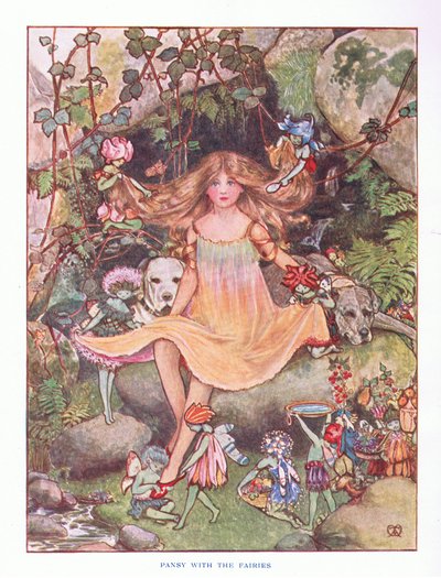 Pensée avec les fées, illustration de Contes de fées de Lady Ann, 1914 - Maud Tindal Atkinson