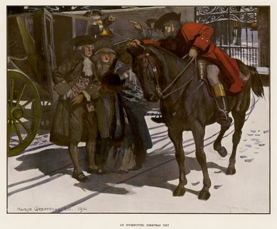 Une visite de Noël interrompue par un bandit de grand chemin - Maurice (after) Greiffenhagen