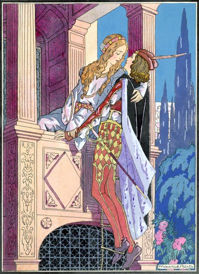 Roméo et Juliette dans la scène du balcon, c.1920 - Maurice Berty