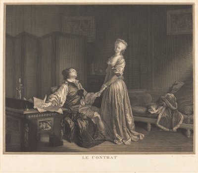 Le Contrat - Maurice Blot after Jean Honoré Fragonard