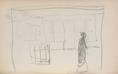 Carnet de croquis italien : Figure dans un intérieur page 175 - Maurice Brazil Prendergast