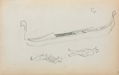 Carnet de croquis italien : Gondole et deux gondoliers page 14, 1898-1899 - Maurice Brazil Prendergast