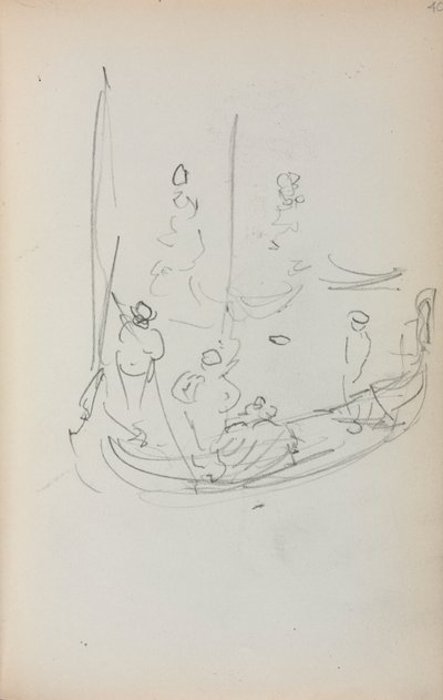 Carnet de croquis italien : Gondole page 40, 1898-1899 - Maurice Brazil Prendergast