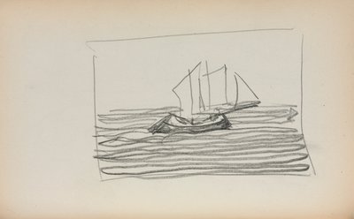 Carnet de croquis italien : Voilier page 75, 1898-1899 - Maurice Brazil Prendergast