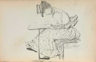Carnet de croquis italien : Femme assise page 107, 1898-1899 - Maurice Brazil Prendergast