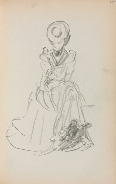 Carnet de croquis italien : Femme assise page 114, 1898-1899 - Maurice Brazil Prendergast
