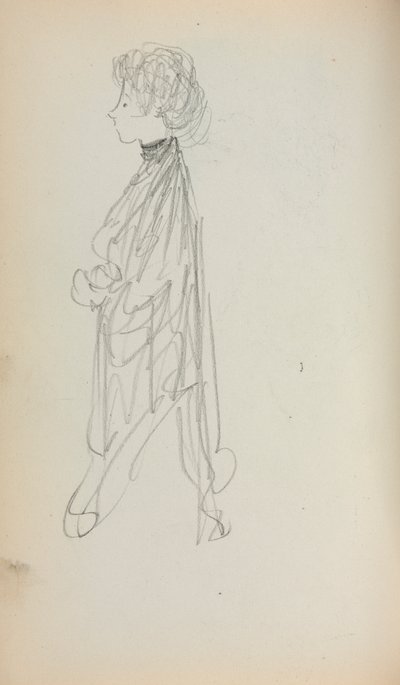 Carnet de croquis italien : Femme debout de profil page 51, 1898-1899 - Maurice Brazil Prendergast