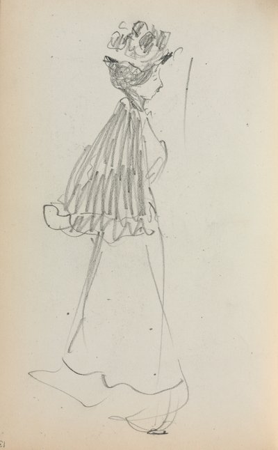 Carnet de croquis italien : Femme debout de profil page 130, 1898-1899 - Maurice Brazil Prendergast