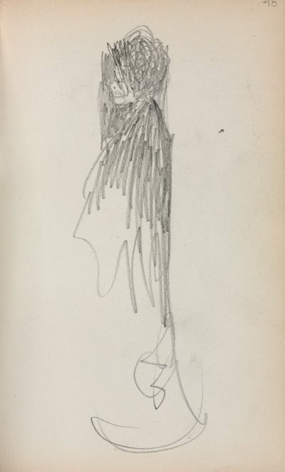 Carnet de croquis italien : Femme debout de profil page 48, 1898-1899 - Maurice Brazil Prendergast