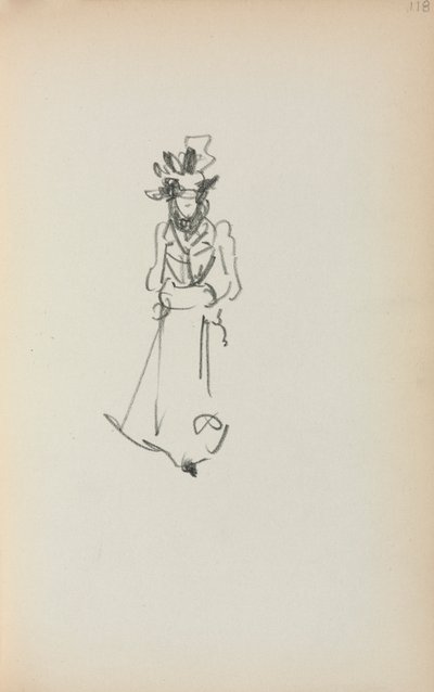 Carnet de croquis italien : Femme debout page 118, 1898-1899 - Maurice Brazil Prendergast