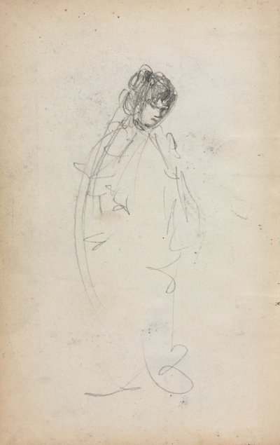 Carnet de croquis italien : Femme debout page 1, 1898-1899 - Maurice Brazil Prendergast