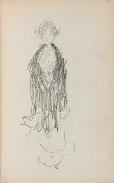 Carnet de croquis italien : Femme debout avec châle page 54, 1898-1899 - Maurice Brazil Prendergast