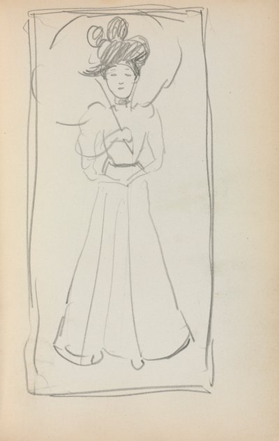 Carnet de croquis italien : Femme debout avec un parasol page 233, 1898-1899 - Maurice Brazil Prendergast