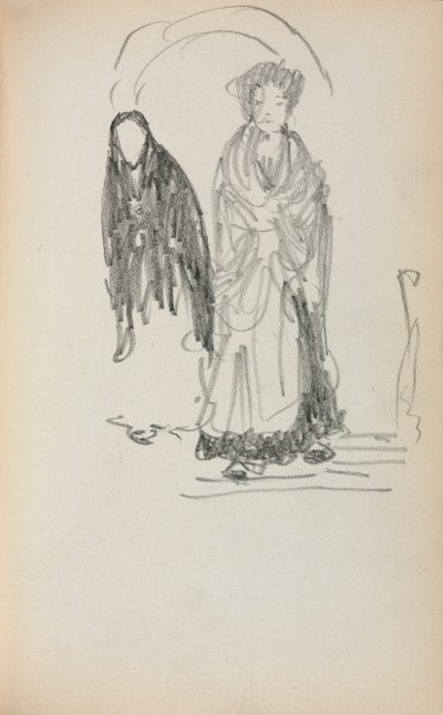 Carnet de croquis italien : Deux femmes debout page 123 - Maurice Brazil Prendergast