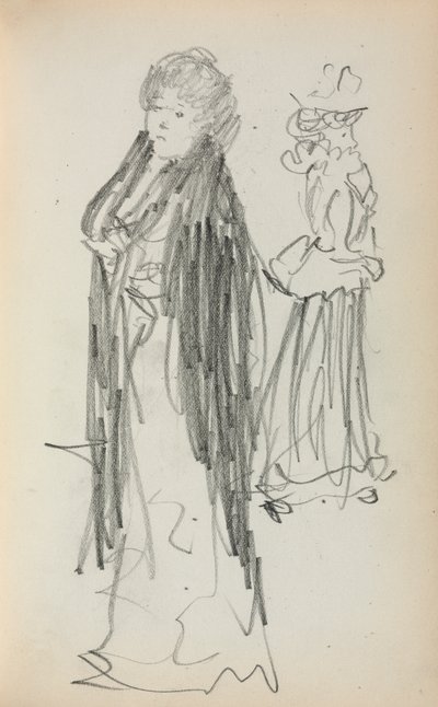 Carnet de croquis italien : Deux femmes debout, page 129 - Maurice Brazil Prendergast