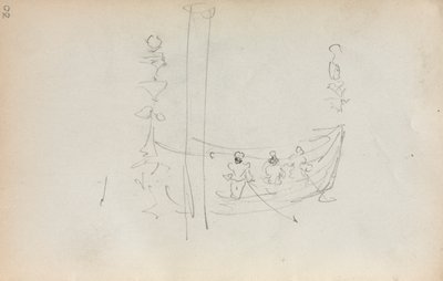 Carnet de croquis italien : Bateau vénitien page 30, 1898-1899 - Maurice Brazil Prendergast