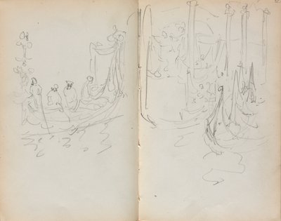 Carnet de croquis italien : Vue du port vénitien pages 31 et 32, 1898-1899 - Maurice Brazil Prendergast