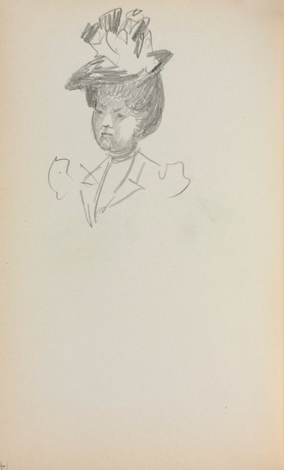 Carnet de croquis italien : Femme, buste, page 142, 1898-1899 - Maurice Brazil Prendergast