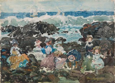 Surf, Cohasset, vers 1900-5 (aquarelle et mine de plomb) - Maurice Brazil Prendergast