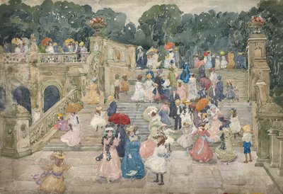 Le pont de la terrasse, Central Park - Maurice Brazil Prendergast