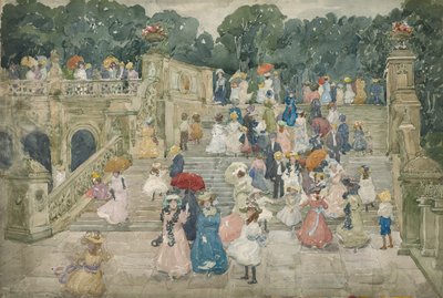 Le pont de la terrasse, Central Park, 1901 - Maurice Brazil Prendergast