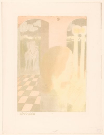 Jeune fille attendant son chevalier (Le chevalier n