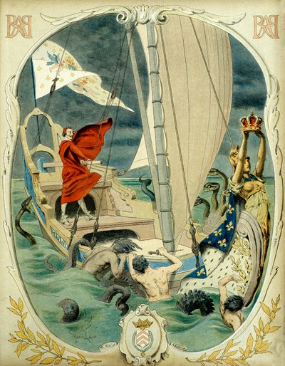 Histoire de France : représentation allégorique du cardinal Richelieu (Armand Jean du Plessis) - Maurice Leloir