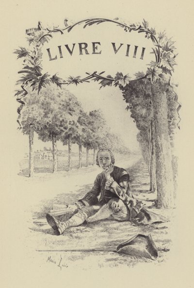 Illustration pour le Livre VIII des Confessions de Jean-Jacques Rousseau - Maurice Leloir