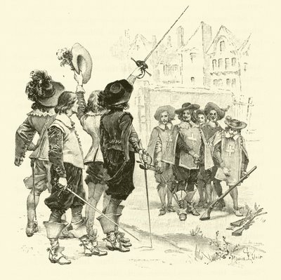 Illustration pour Les Trois Mousquetaires - Maurice Leloir