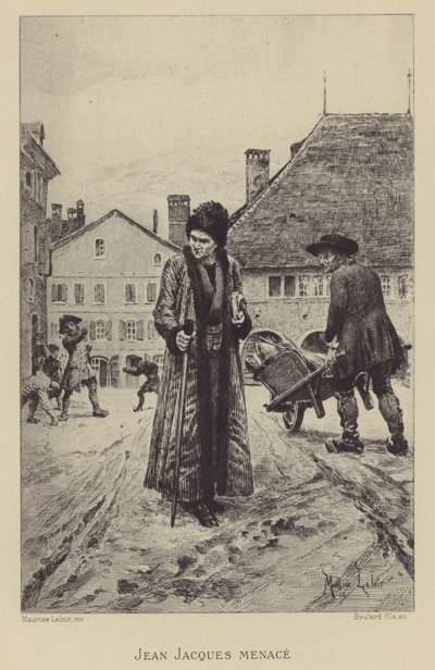 Jean-Jacques Rousseau menacé dans la rue - Maurice Leloir