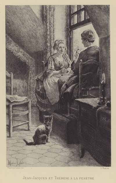 Jean-Jacques et Thérèse à la fenêtre - Maurice Leloir