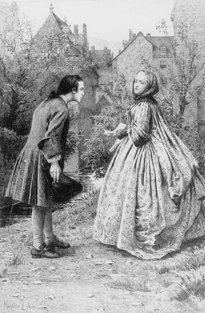 Rencontre du jeune Jean-Jacques Rousseau et de sa future amie proche Madame de Warens, 21 mars 1728 - Maurice Leloir