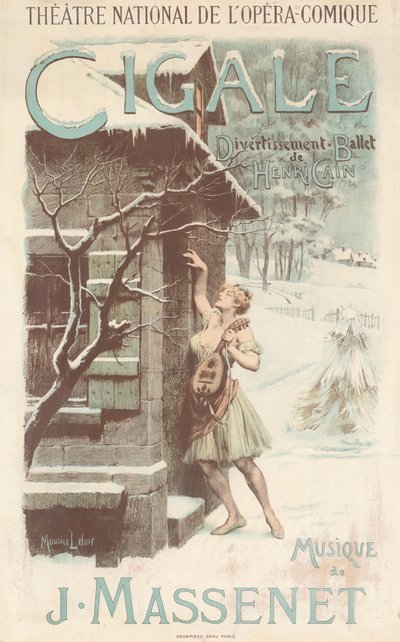 Affiche pour le ballet Cigale de Jules Massenet, 1904 - Maurice Leloir