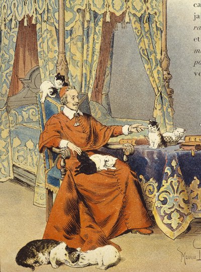 Le Cardinal joue avec ses chats qu
