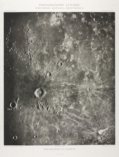 Photographie lunaire : Copernic-Képler-Aristarique - Maurice Loewy