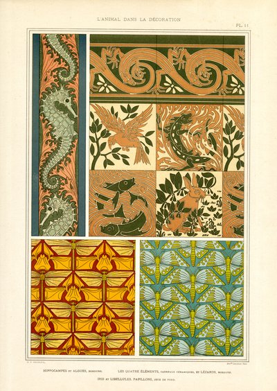 Animal Motifs in Art Nouveau Ornaments (litho) - Maurice Pillard Verneuil
