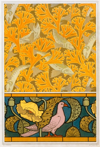 Dessins pour papier peint et vitrail, pub. 1897 - Maurice Pillard Verneuil