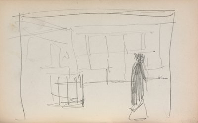Carnet de croquis italien : Personnage dans un intérieur (page 175) - Maurice Prendergast