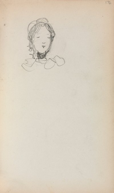 Carnet de croquis italien : Tête de jeune fille (page 176) - Maurice Prendergast
