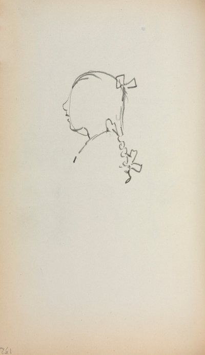 Carnet de croquis italien : Tête de fille de profil (page 152) - Maurice Prendergast