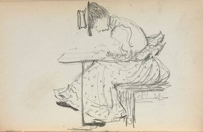 Carnet de croquis italien : Femme assise (page 107) - Maurice Prendergast