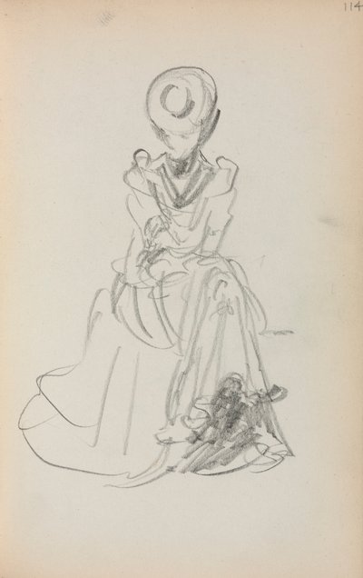 Carnet de croquis italien : Femme assise (page 114) - Maurice Prendergast
