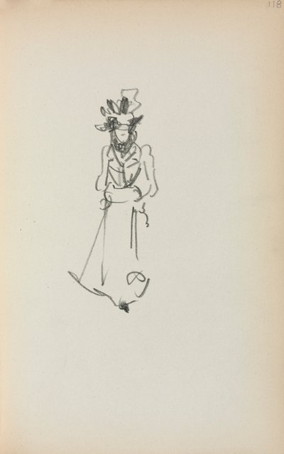 Carnet de croquis italien : Femme debout ( page 118) - Maurice Prendergast
