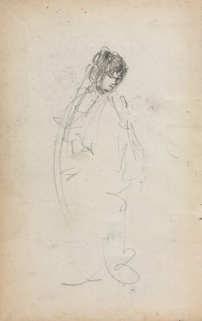 Carnet de croquis italien :  Femme debout (page 1) - Maurice Prendergast